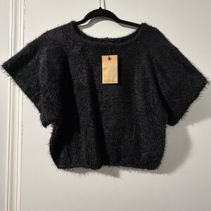 Knot Sisters Black Textured Top
